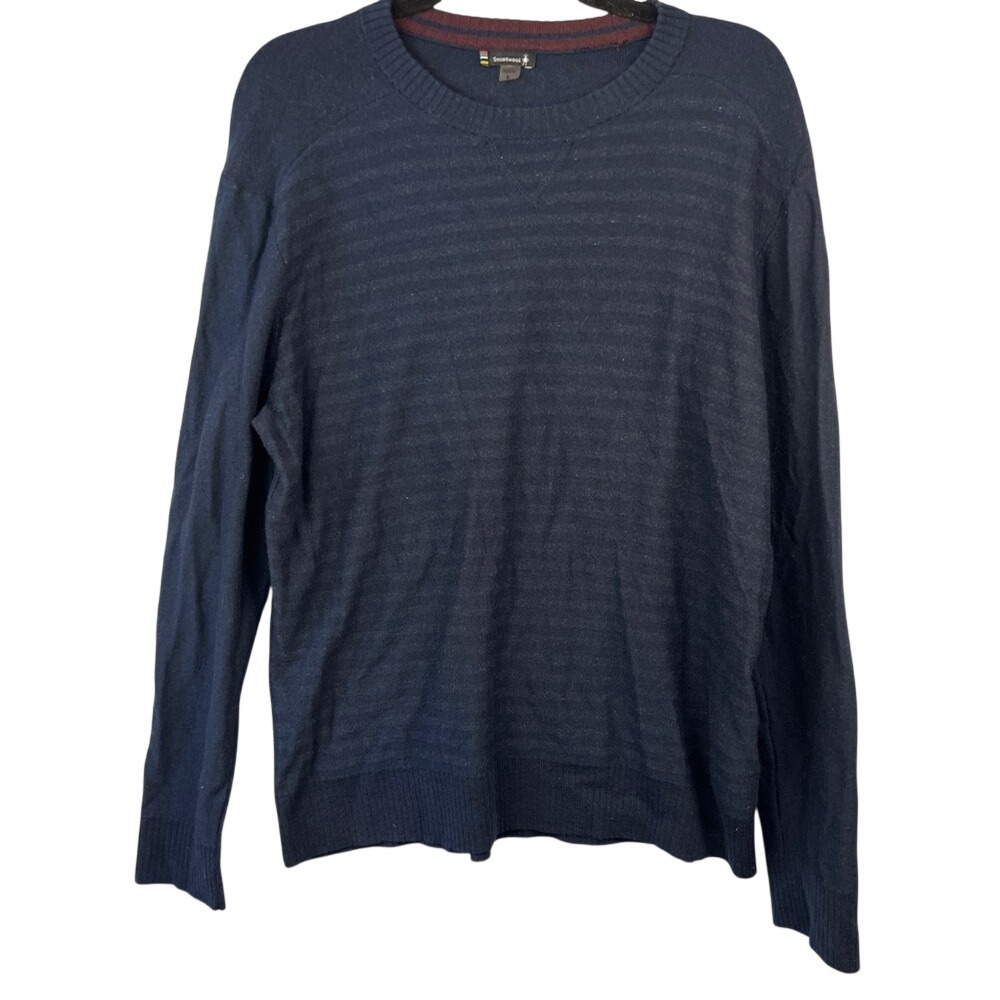 Smartwool Sweater Men's Size L Dark Blue SW019294‎ Long Sleeve Wool Blend